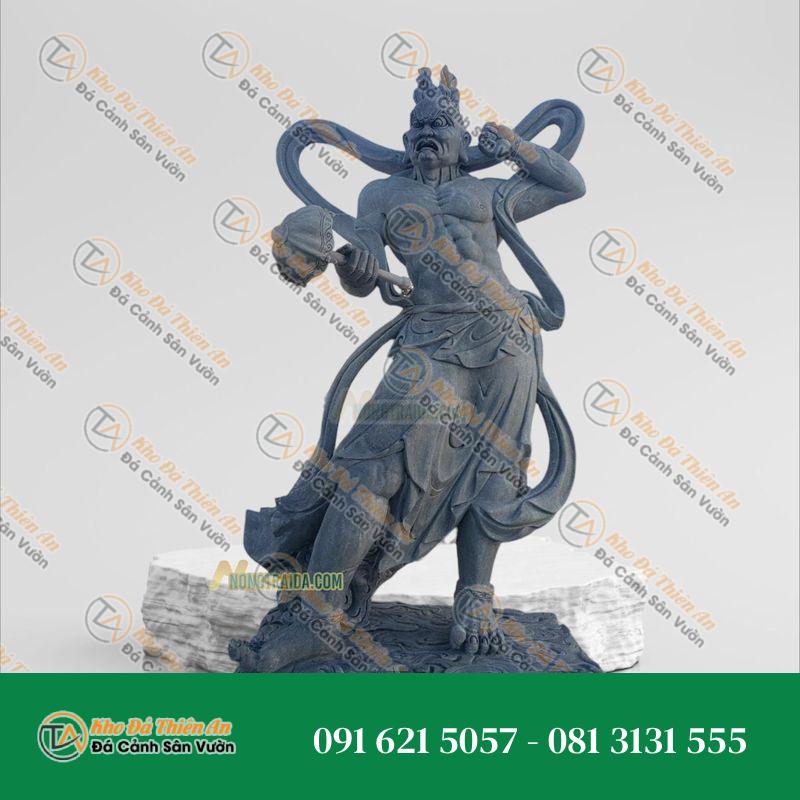 Tượng Kim Cang Hộ Pháp Đá Xám Xanh 169cm – Phong Thủy & Tâm Linh – Khodathienan.com