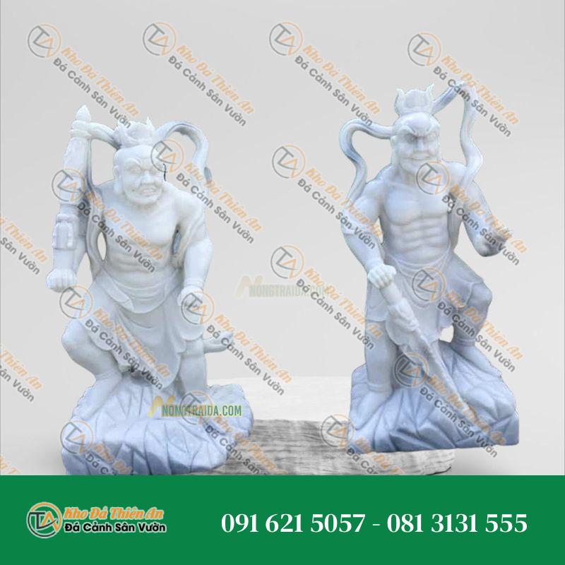 Tượng Kim Cang Lực Sĩ Đá Cẩm Thạch Xám 183cm – Nét Đẹp Uy Nghi | Khodathienan.com