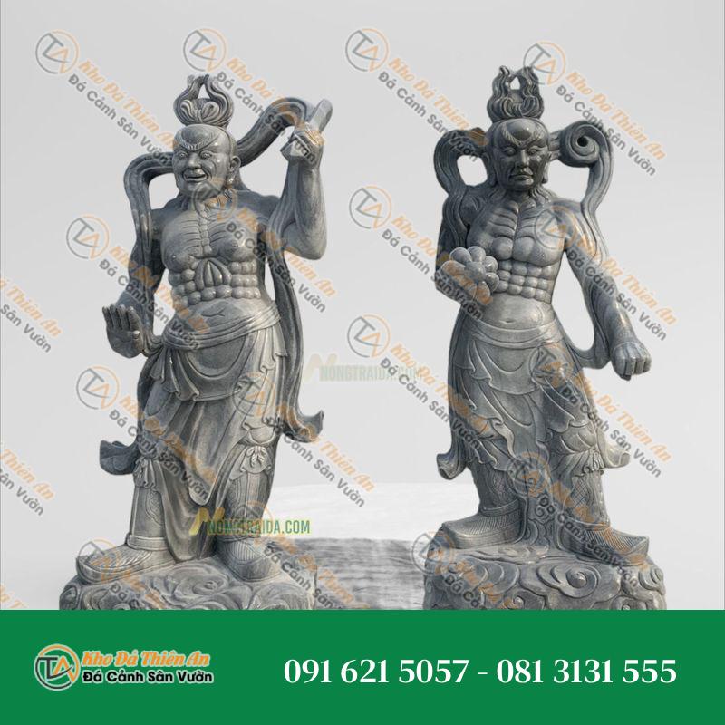 Tượng Kim Cang Lực Sĩ Đá Cẩm Thạch Xám 185cm, Kiểu Dáng Sang Trọng | Khodathienan.com