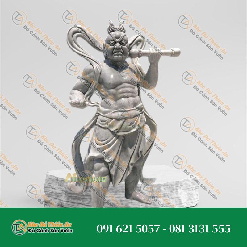 Tượng Kim Cang Lực Sĩ Cẩm Thạch Xám 190cm – Kiểu Dáng Độc Đáo, Phong Cách – Khodathienan.com