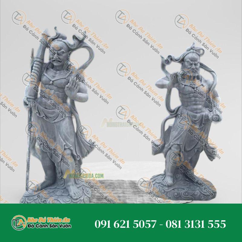 Tượng Kim Cang Lực Sĩ Bằng Đá Xám | Kích Thước 183cm, Tâm Linh & Mạnh Mẽ