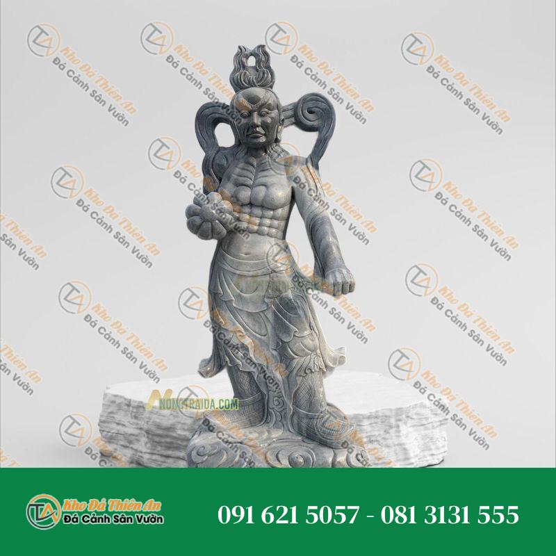 Tượng Kim Cang Lực Sĩ Đá Xám Cẩm Thạch 172cm, Kiểu Dáng Uy Nghi | Khodathienan.com