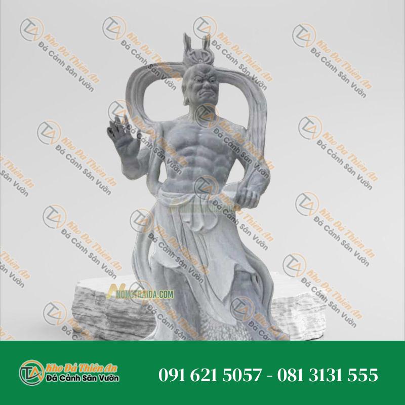 Tượng Kim Cang Lực Sĩ Bằng Đá Xám Cẩm Thạch | Kích Thước 174cm, Tâm Linh & Mạnh Mẽ