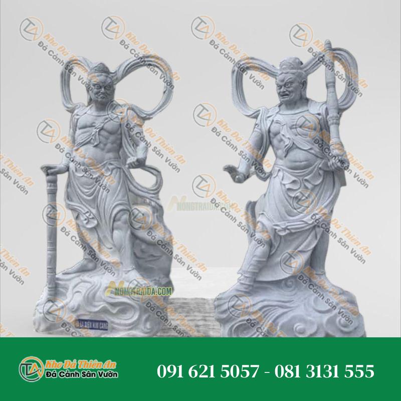 Tượng Kim Cang Lực Sĩ Đá Xám Cẩm Thạch 184cm – Quyền Uy, Thịnh Vượng | Khodathienan.com