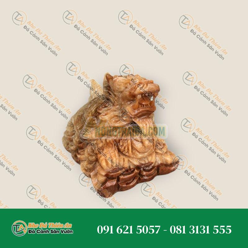 Tượng Long Quy Đá Cẩm Thạch Vân Gỗ – Rước Tài Lộc, Thăng Tiến – Khodathienan.com