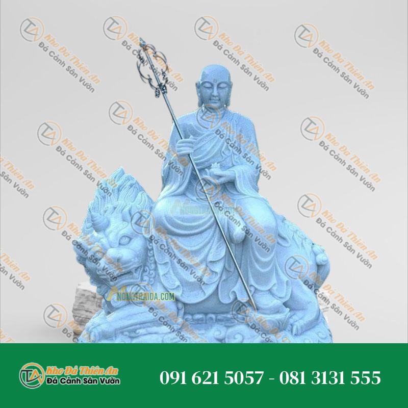 Tượng Mục Kiền Liên Ngồi – Đá Cẩm Thạch Trắng 187cm – Khodathienan.com
