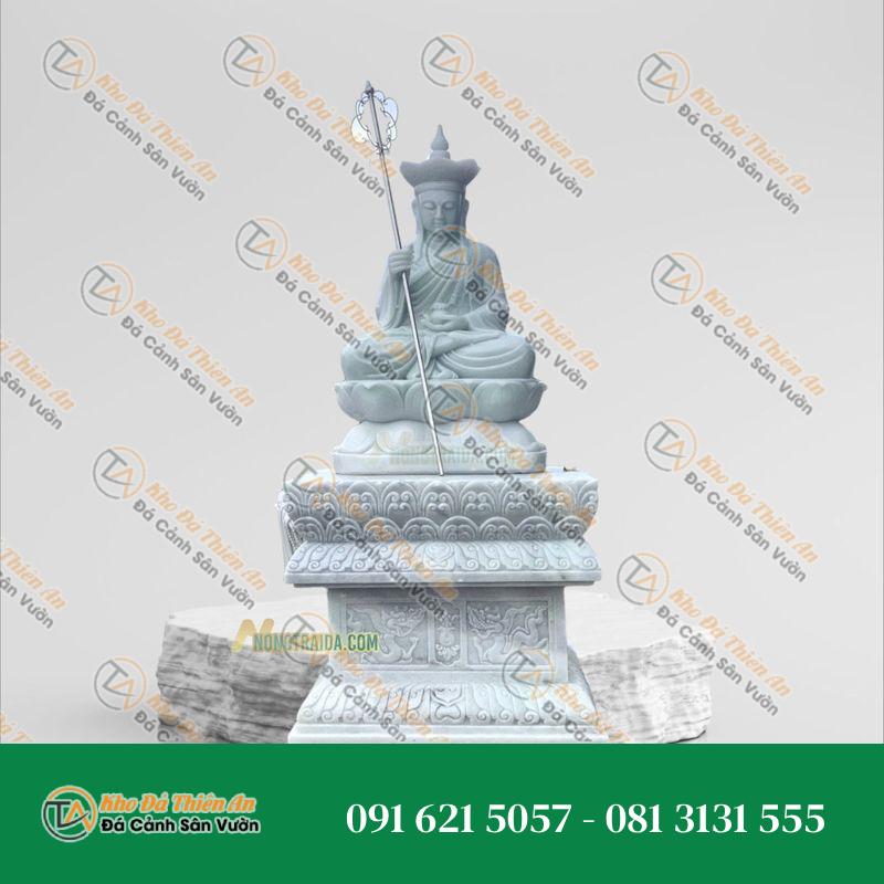 Tượng Mục Kiền Liên Ngồi Bằng Đá Trắng Xanh | Kích Thước 159cm, Tâm Linh & Uy Nghiêm
