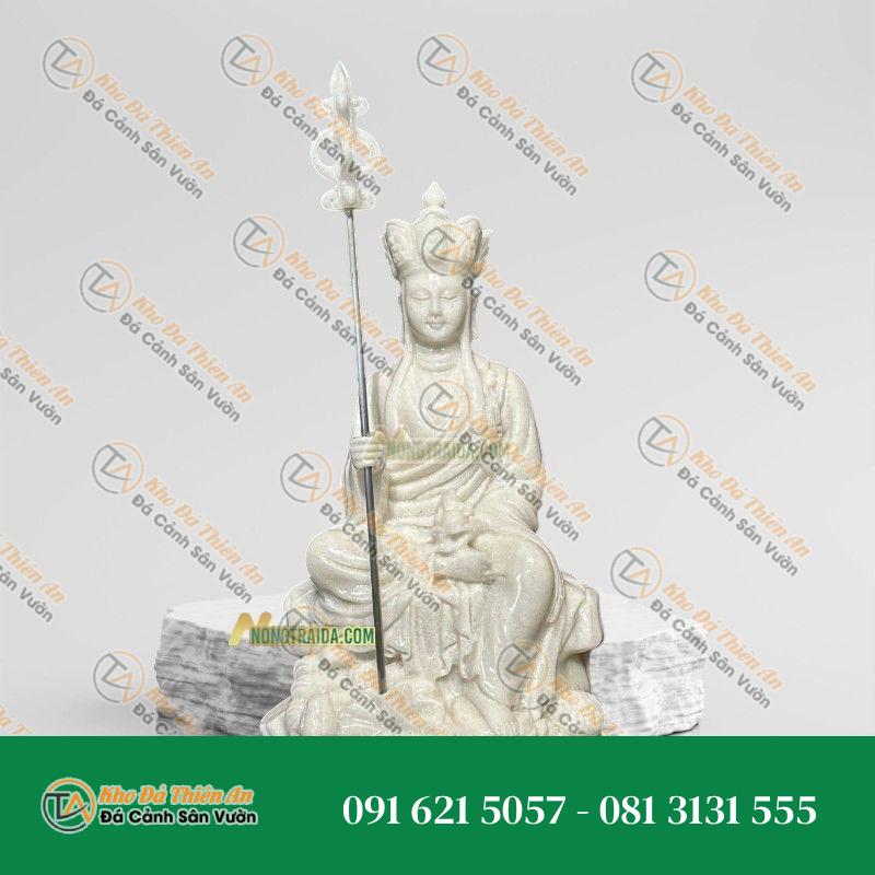 Tượng Địa Tạng Ngồi Đá Trắng Non Nước 101cm – Kiểu Dáng Tinh Tế – Khodathienan.com