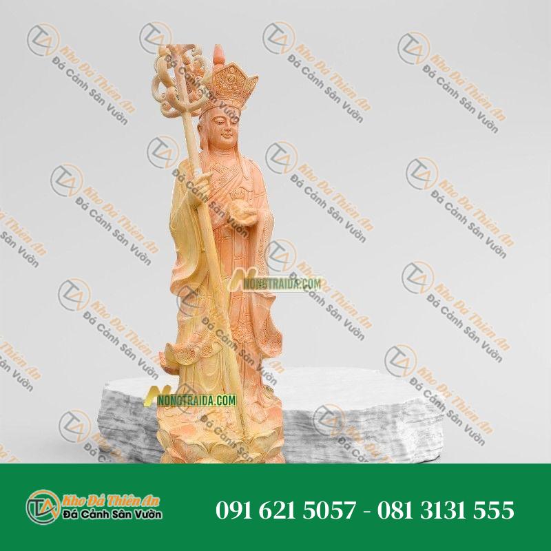 Tượng Địa Tạng Vương Bồ Tát Đứng – Đá Trắng Đà Nẵng 180cm – Khodathienan.com