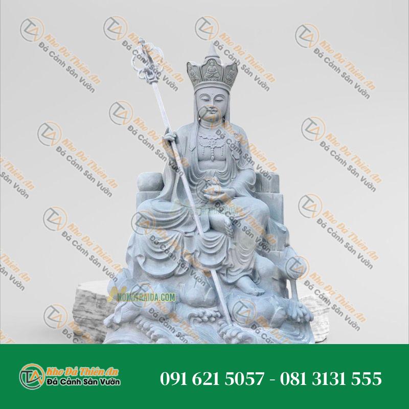 Tượng Ngài Mục Kiền Liên Ngồi – Đá Trắng Vân – 188cm | Khodathienan.com