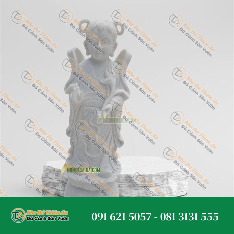 Tượng Ngọc Nữ Điêu Khắc Đá Trắng Muối 90cm – Khodathienan.com