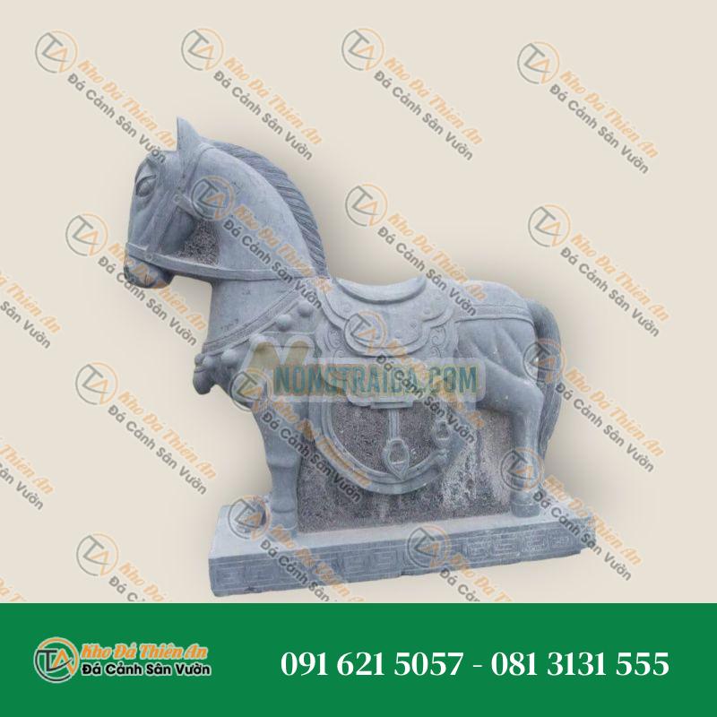 Tượng Ngựa Đá Xanh Đen Cao 160cm – Biểu Tượng Mạnh Mẽ & Thành Công