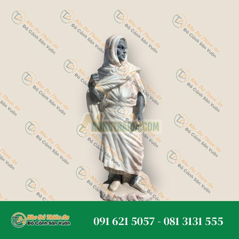 Tượng Người Ả Rập Bằng Đá Onyx Mật Ong & Đá Cẩm Thạch Đen Bỉ