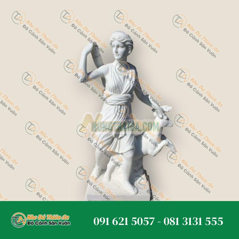 Tượng Nữ Thần Săn Bắn Diana Đá Carrara – Kiểu Dáng Hoành Tráng, Sang Trọng – Khodathienan.com