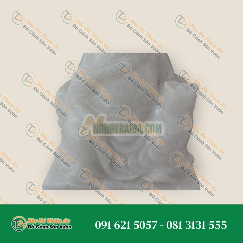 Tượng Ông Địa Đá Cẩm Thạch Trắng 12x15cm – Nét Đẹp Tinh Khôi – Khodathienan.com