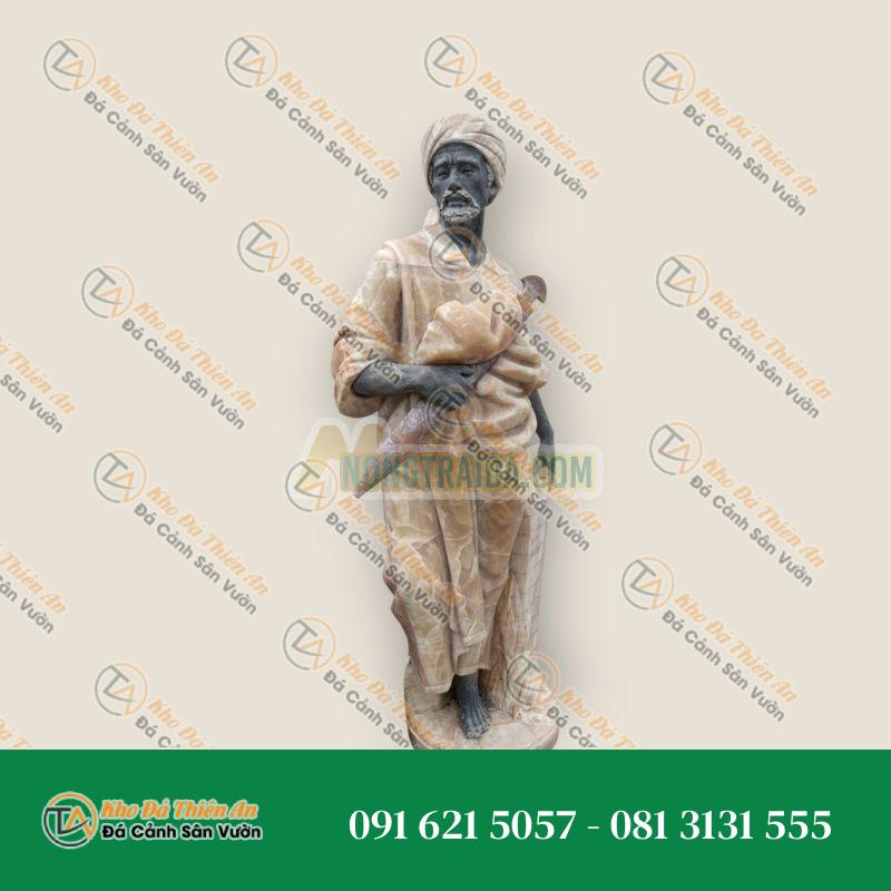 Tượng Othello Đá Onyx Mật Ong & Cẩm Thạch Đen Bỉ – Nét Đẹp Nghệ Thuật | Khodathienan.com