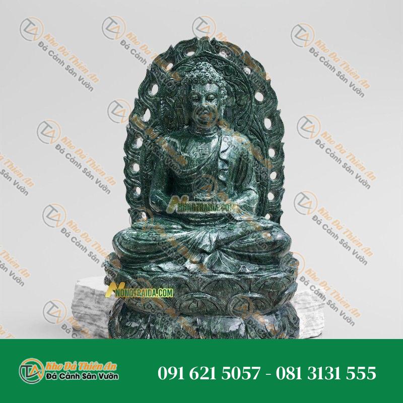 Tượng Phật A Di Đà Để Bàn – Đá Trắng Lục Yên 104cm – Khodathienan.com