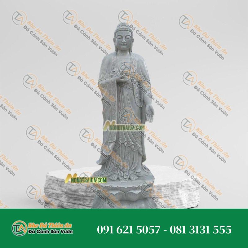 Tượng Phật A Di Đà Để Bàn – Đá Xanh Ấn Độ 105cm – Khodathienan.com