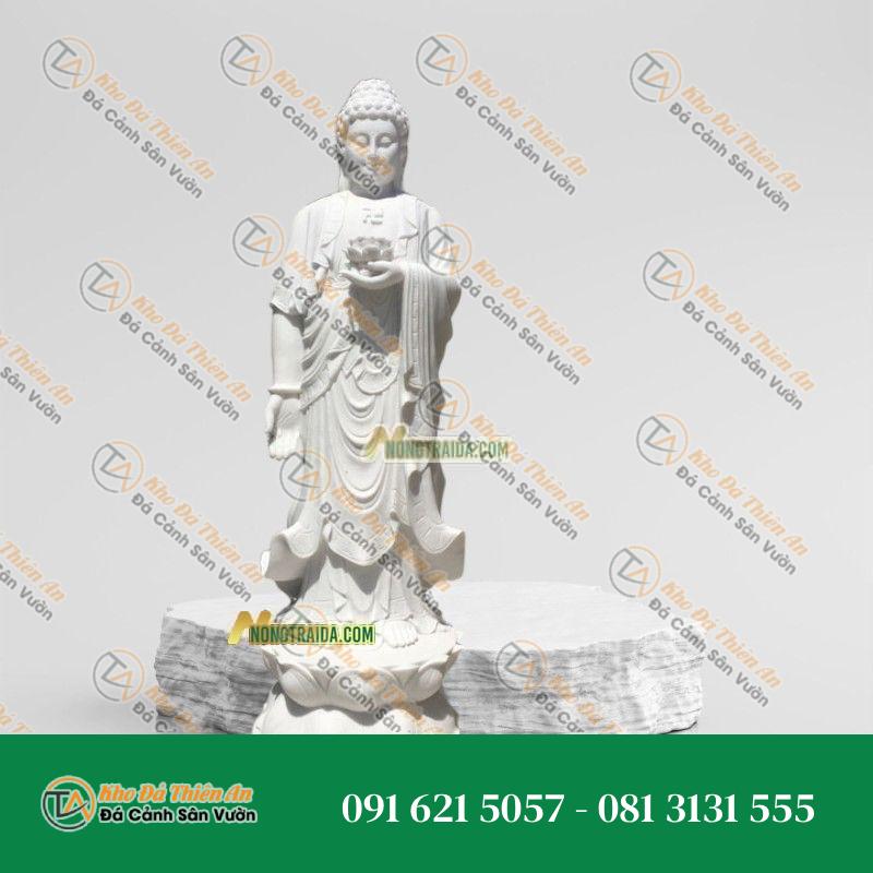 Tượng Phật A Di Đà Đứng Đá Non Nước 199cm, Kiểu Dáng Uy Nghi | Khodathienan.com