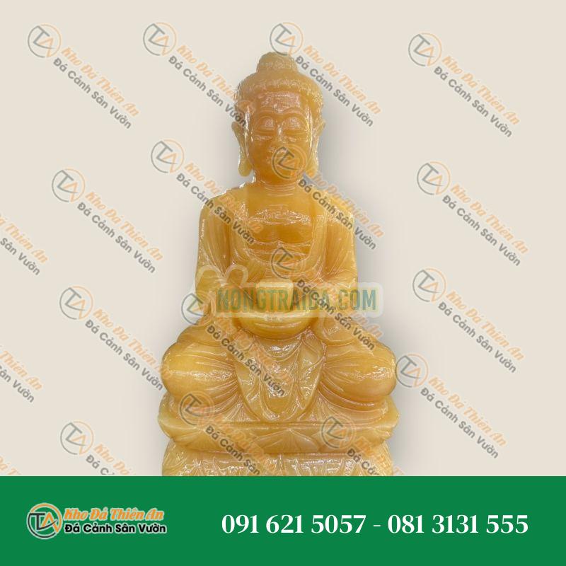 Tượng Phật A Di Đà Ngồi Đài Sen – Đá Ngọc Hoàng Long – 30cm – Kiểu Dáng Uy Nghi, Thanh Lịch | Khodathienan.com
