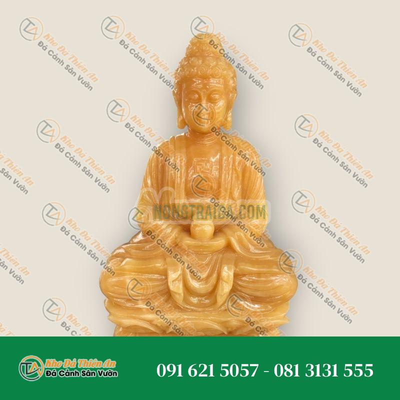 Tượng Phật A Di Đà Ngồi Đài Sen Đá Ngọc Hoàng Long – Cao 40cm Giá Rẻ | Phong Thuỷ