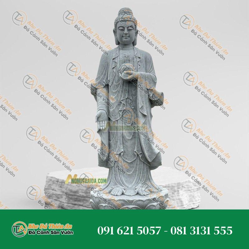 Tượng Phật A Di Đà Ngồi – Đá Ngọc Xanh Ấn Độ 103cm – Khodathienan.com