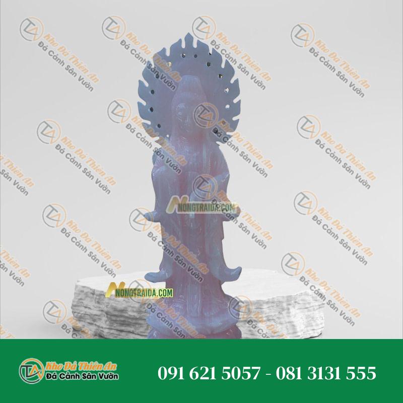 Tượng Phật Bà Quan Âm Đá Thạch Anh Hồng 130cm – May Mắn & Sức Khỏe – Khodathienan.com