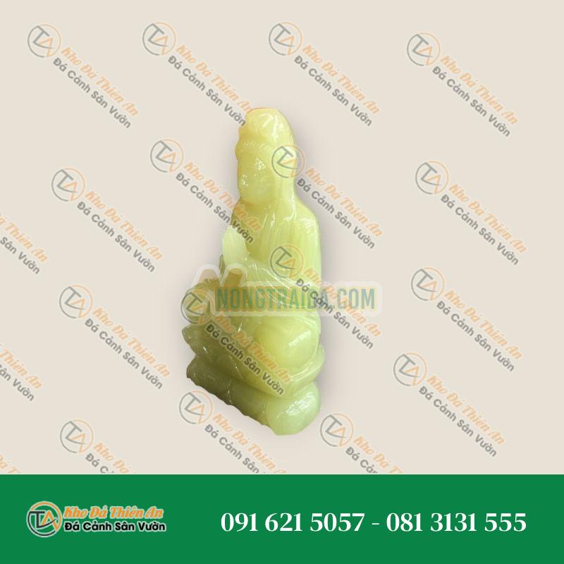 Tượng Phật Bà Quan Âm Ngồi Đài Sen Đá Ngọc Onyx – Cao 20cm Giá Rẻ | Phong Thuỷ