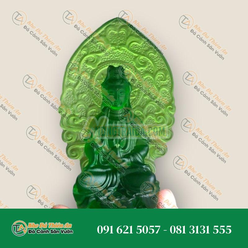 Tượng Quan Thế Âm Bồ Tát Thạch Anh Lưu Ly 11cm – Trang Trí Xe Hơi – Khodathienan.com