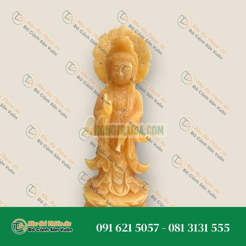 Tượng Quan Thế Âm Bồ Tát Tỏa Hào Quang, Đá Ngọc Hoàng Long, 35cm | Khodathienan.com