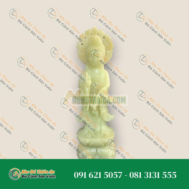 Tượng Quan Thế Âm Bồ Tát Tỏa Hào Quang, Đá Ngọc Onyx, 35cm | Khodathienan.com
