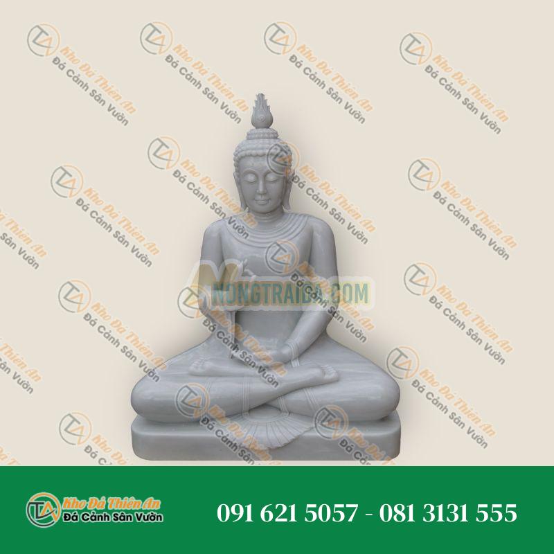 Tượng Phật Chạm Khắc Đá Cẩm Thạch, Chiều Cao 39 Inch | Khodathienan.com