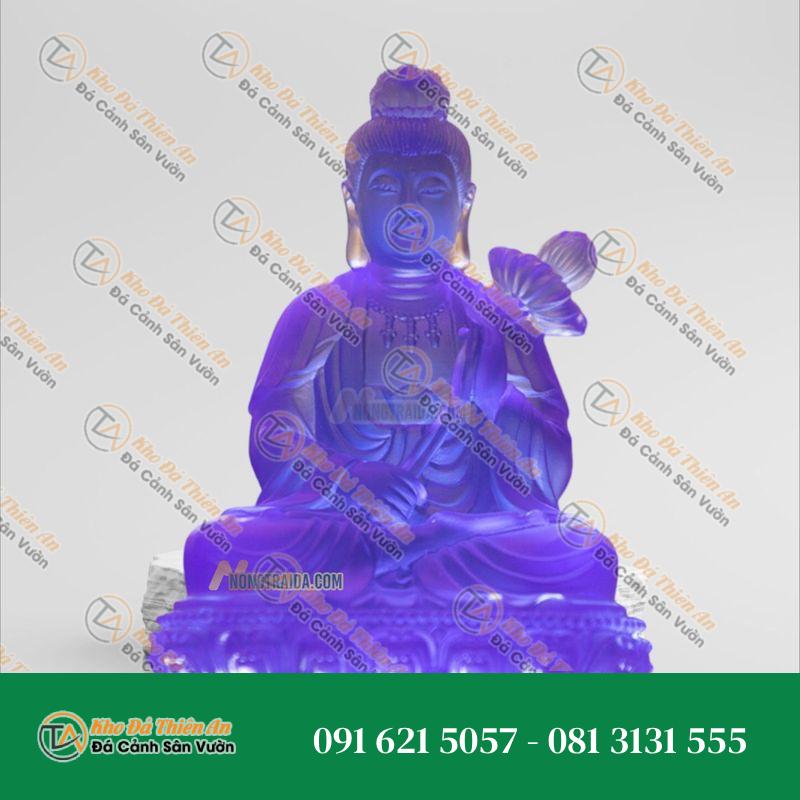 Tượng Phật Đại Thế Chí Bồ Tát Để Ô Tô – Đá Lưu Ly Tím 12.5cm | Khodathienan.com