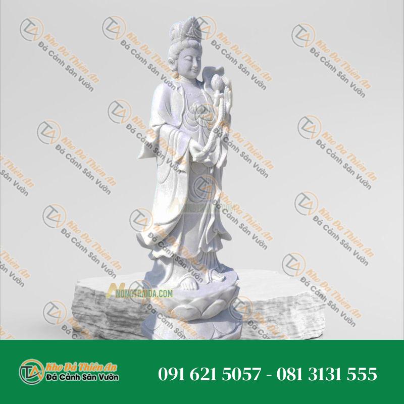 Tượng Phật Đại Thế Chí Bồ Tát Đứng – Đá Trắng Đà Nẵng – 229cm | Khodathienan.com