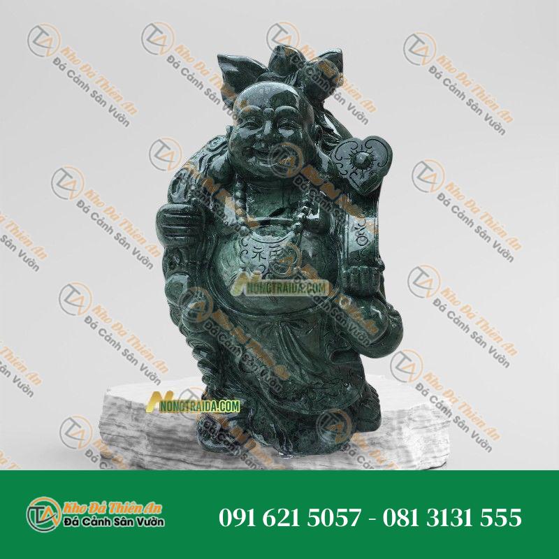 Tượng Phật Di Lặc Đá Xanh Ấn Độ 83cm – Uy Nghi, Thịnh Vượng | Khodathienan.com