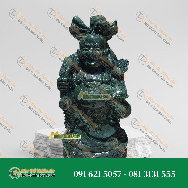 Tượng Phật Di Lặc Đá Xanh Ấn Độ 89cm – May Mắn, Tài Lộc | Khodathienan.com