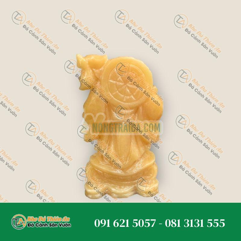 Tượng Di Lặc Gánh Đào Đá Ngọc Hoàng Long 15cm – Chiêu Tài Lộc – Khodathienan.com