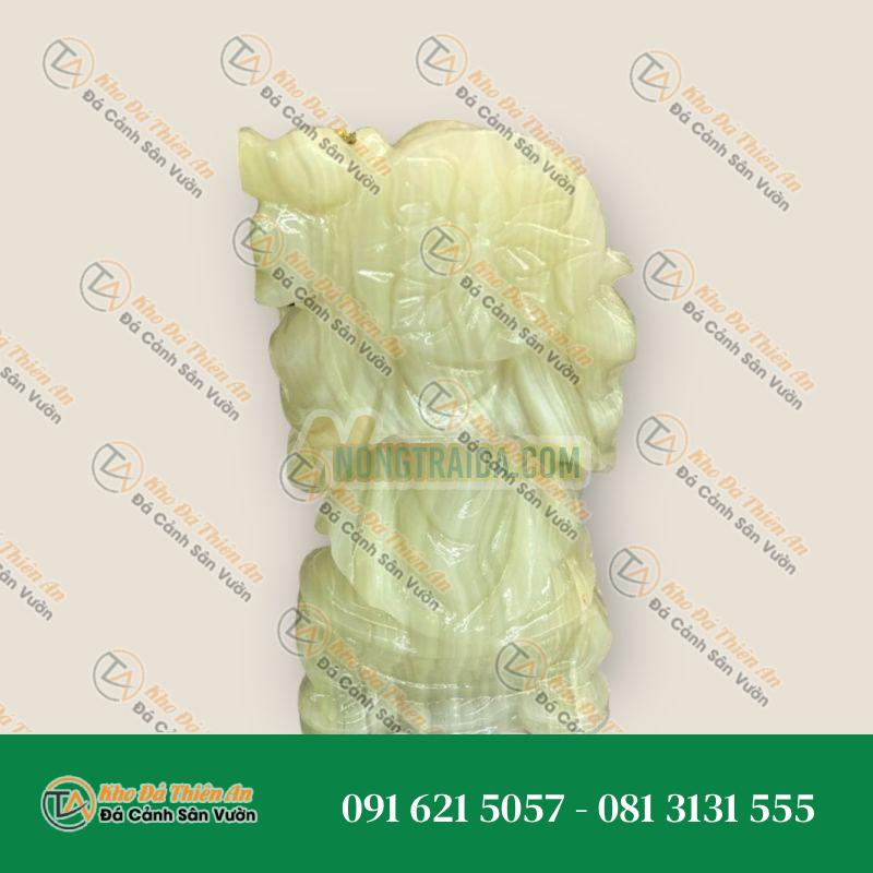 Tượng Phật Di Lặc Gánh Đào – Thỏi Vàng – Đá Onyx – 15cm | Khodathienan.com