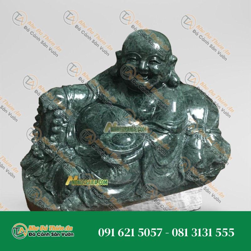 Tượng Phật Di Lặc Nằm – Đá Xanh Ấn Độ – 75cm | Khodathienan.com