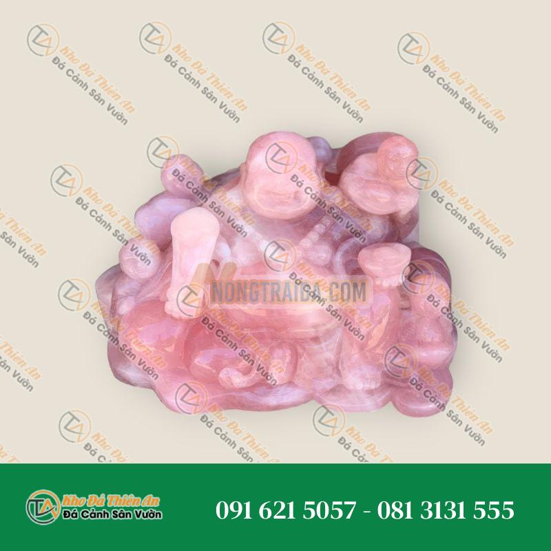 Tượng Phật Di Lặc Ngũ Phúc Thạch Anh Hồng – Kiểu Dáng Tinh Tế, Phong Thủy Tốt – Khodathienan.com