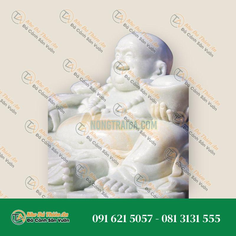 Tượng Phật Di Lặc & Hạnh Phúc – Đế Đồng Tiền – 37cm – Khodathienan.com