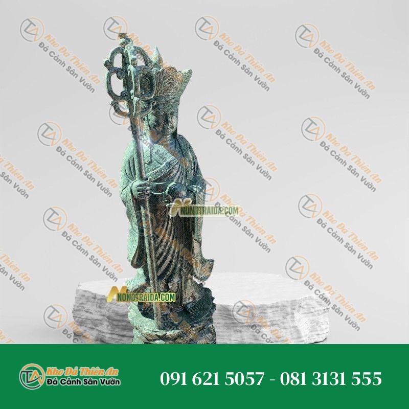 Tượng Phật Địa Tạng Đứng Bằng Đá Non Nước – Cao 183cm