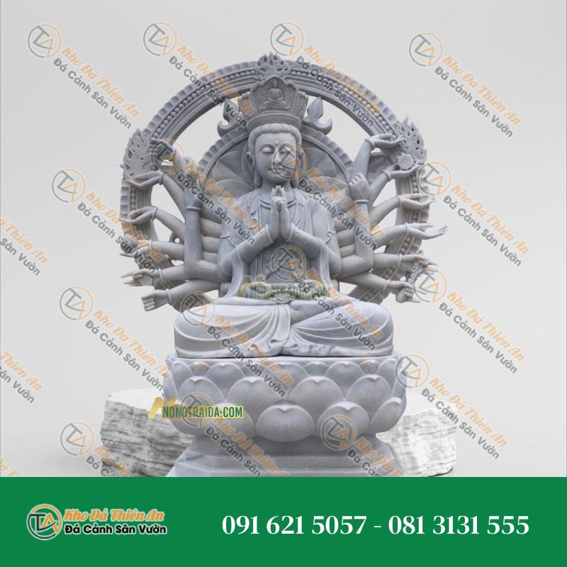 Tượng Phật Mẫu Chuẩn Đề Bồ Tát Đá Trắng Sứ 89cm – Lòng Từ Bi, An Lạc | Khodathienan.com