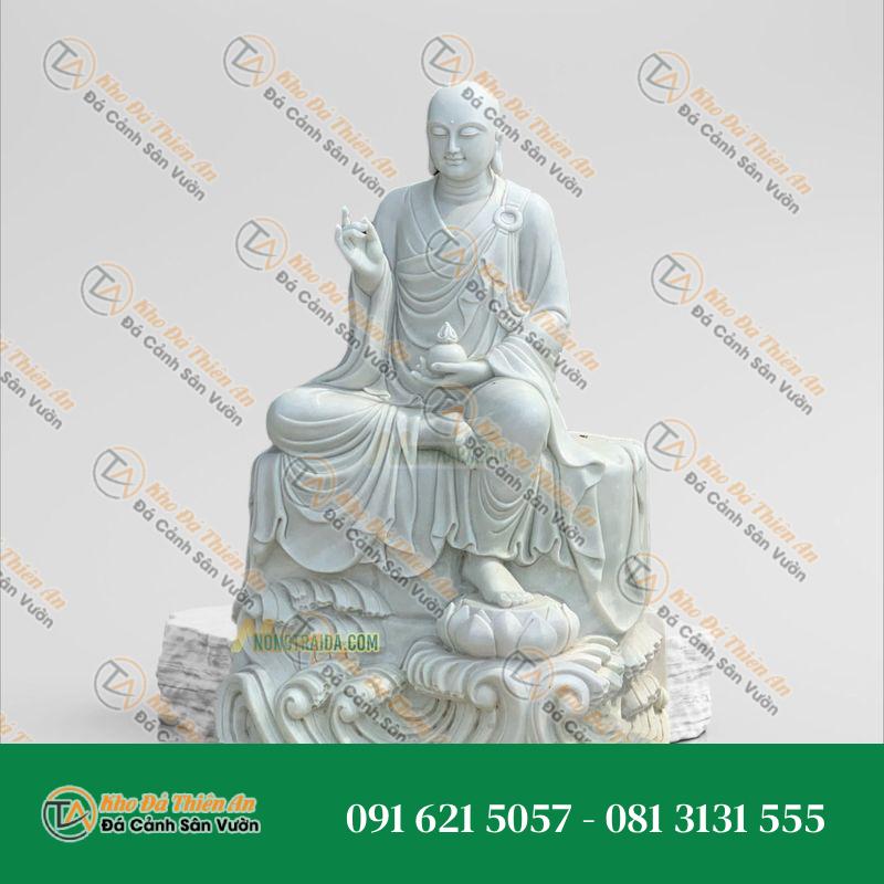 Tượng Phật Mục Kiền Liên Ngồi Đá Trắng Xanh 174cm – Khodathienan.com