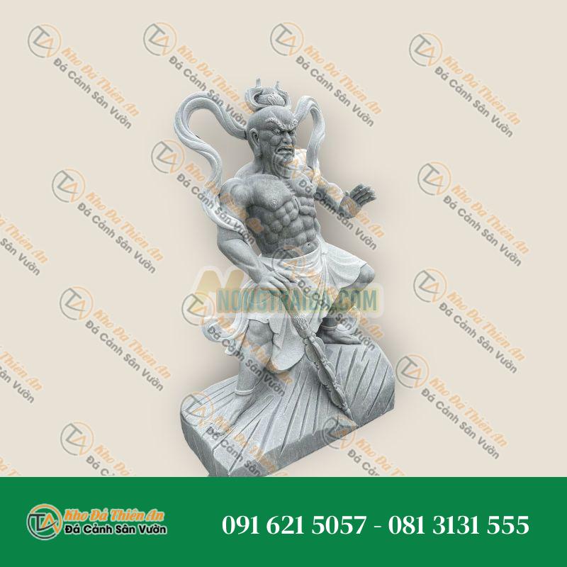 Tượng Phật Nio Bảo Vệ Vườn – Đá Trắng Dharmapala – 2m – Khodathienan.com
