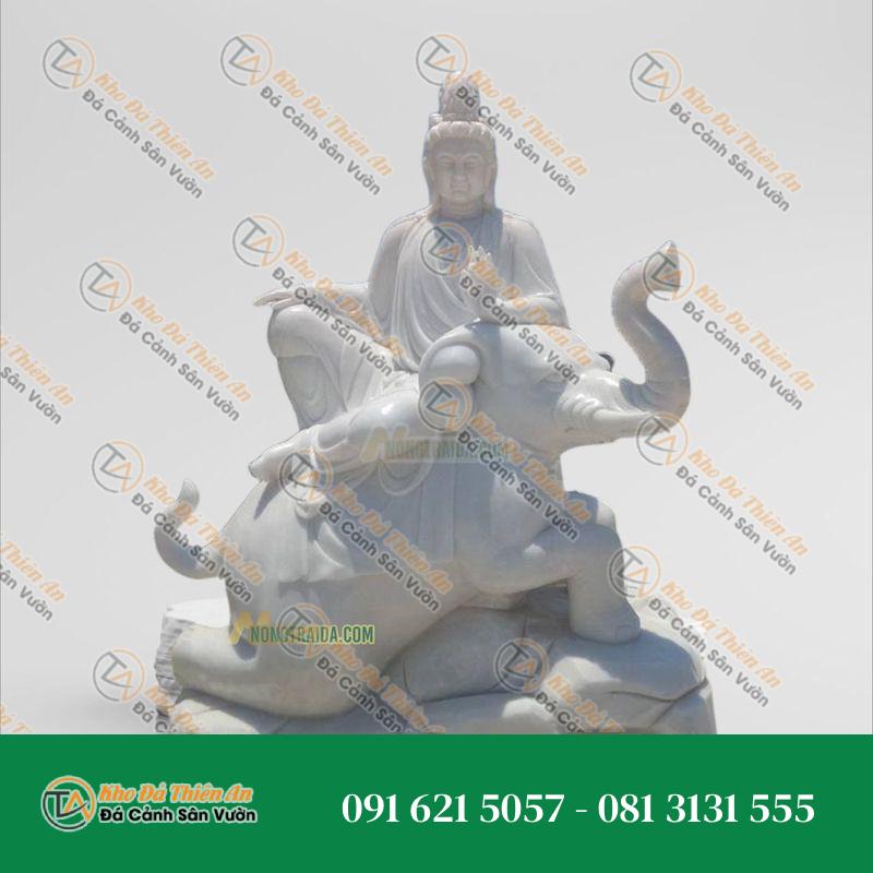 Tượng Phật Phổ Hiền Đá Cẩm Thạch Trắng 140cm – Kiệt Tác Nghệ Thuật – Khodathienan.com