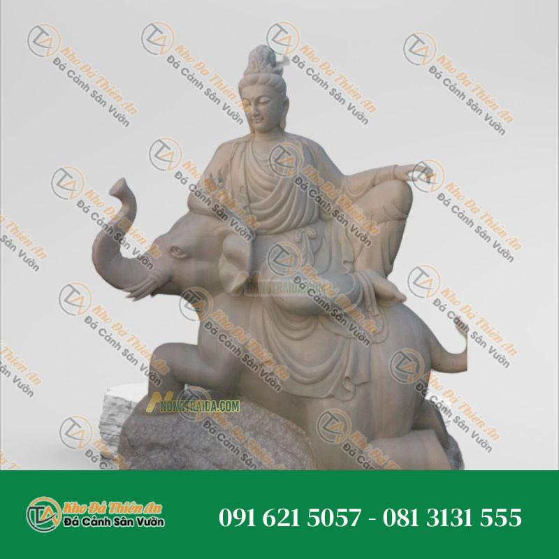 Tượng Phổ Hiền Bồ Tát Đá Cẩm Thạch Trắng 126cm – Nét Đẹp Tinh Tế | Khodathienan.com