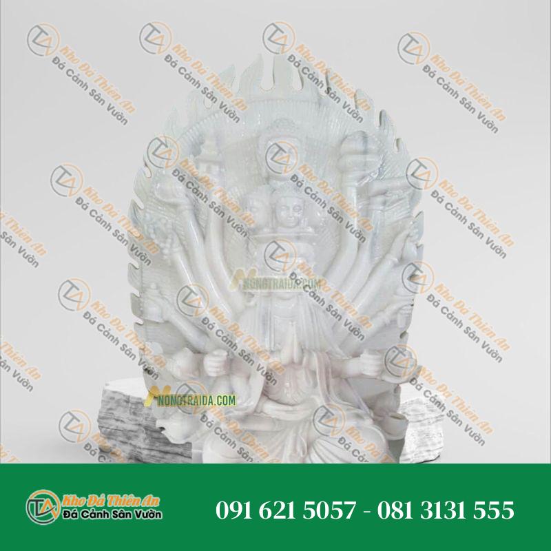Tượng Quan Âm Nghìn Tay Đá Trắng Yên Bái 1.61M – Nghệ Thuật Điêu Khắc – Khodathienan.com