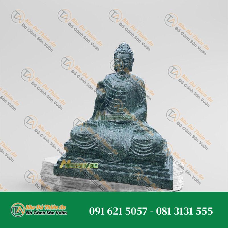 Tượng Phật Thích Ca Để Bàn – Đá Xanh Cốm 111cm – Kiểu Dáng Tinh Tế, Sang Trọng | Khodathienan.com