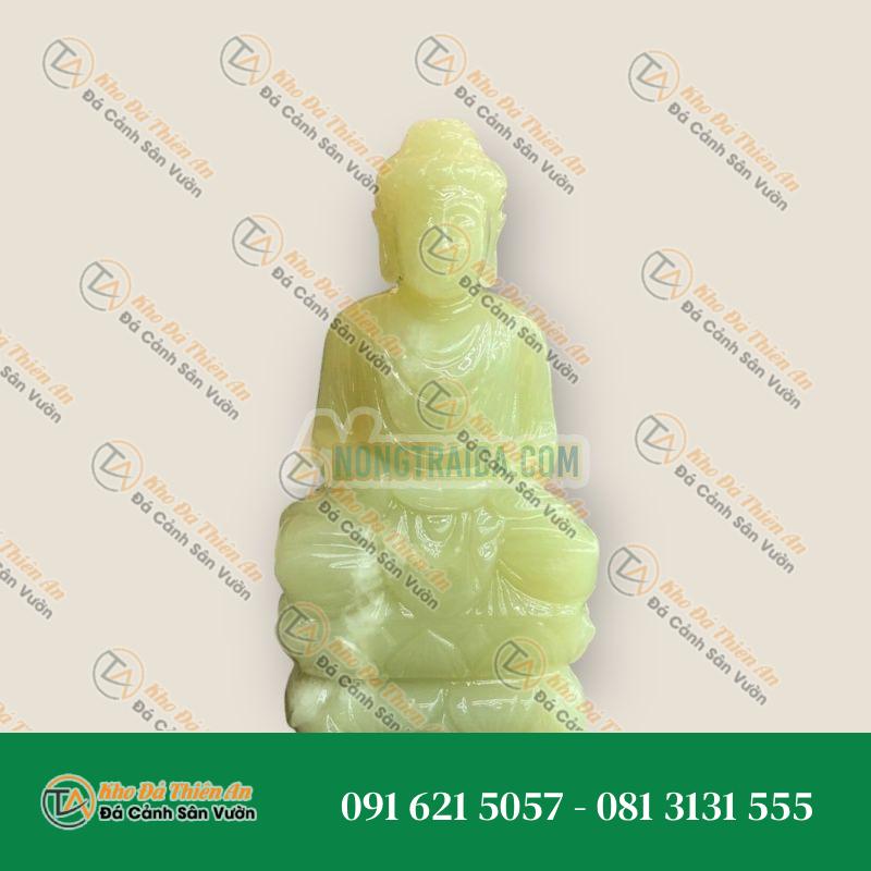 Tượng Phật Thích Ca Ngồi Đài Sen Bằng Đá Ngọc Onyx – Cao 20cm
